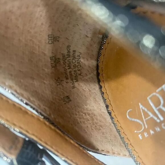 Franco Sarto Designer Bow Top Sling Back Heel Sandals Women Size 9 - Picture 6 of 6